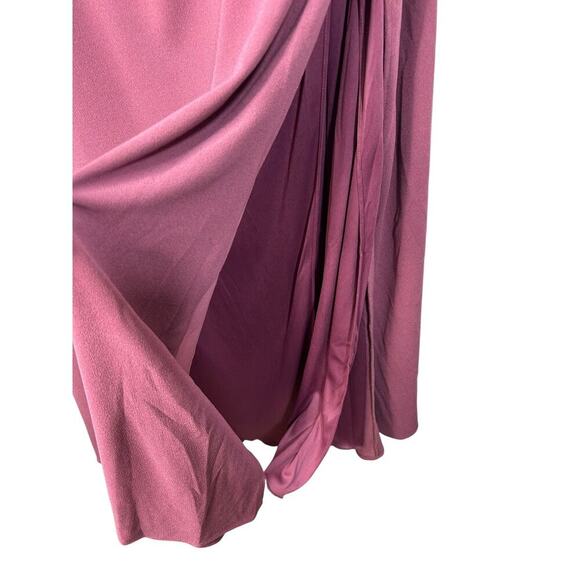 Davids Bridal Dress Size 22 Chianti Long Pleated Off the Shoulder Stretch Crepe - Picture 4 of 11